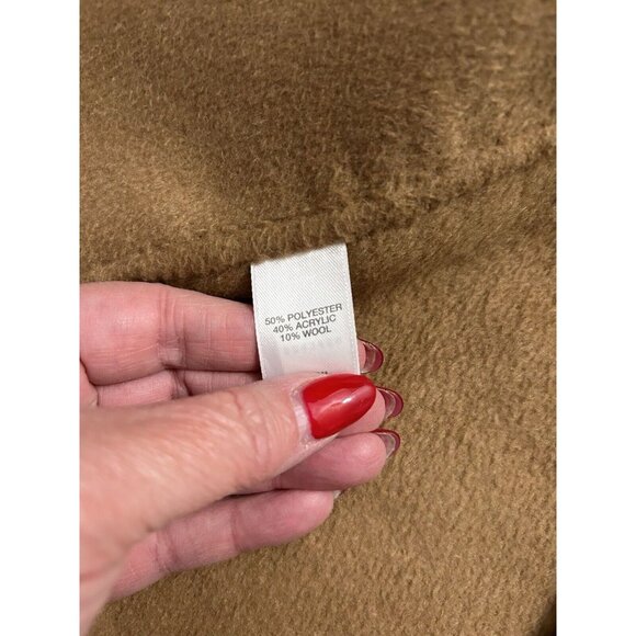 J. Jill Camel Tan Soft Brushed Overcoat Trench Coat Size Small Wool Blend - Picture 4 of 7